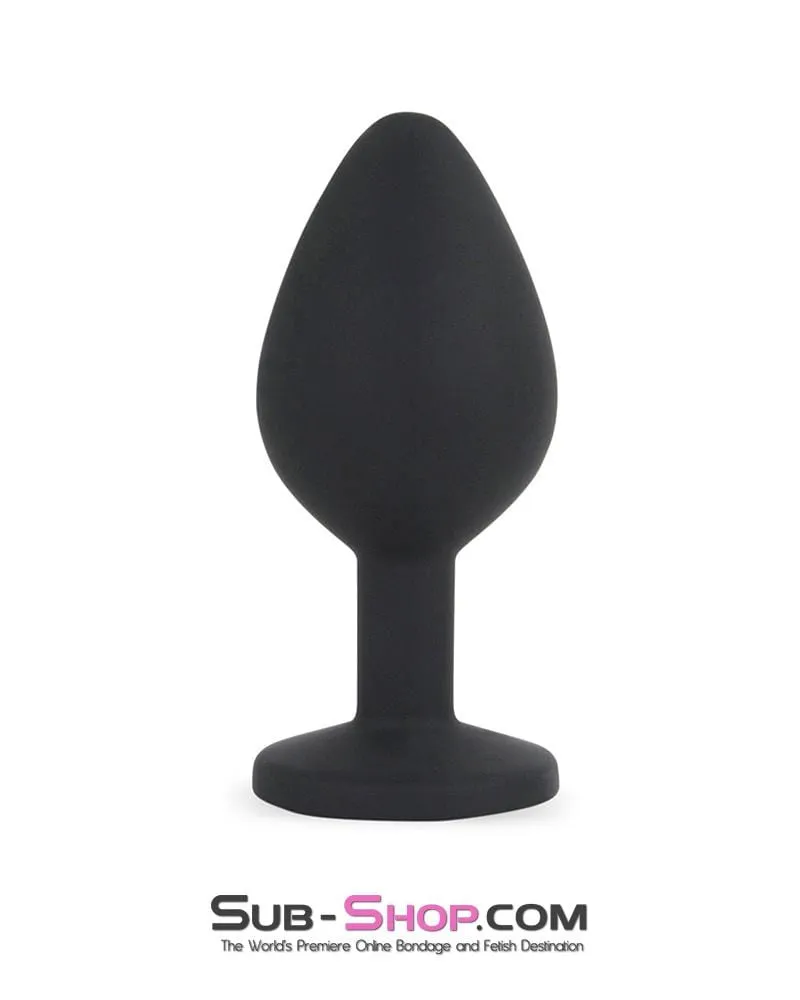 3447M      Small Silicone Butt Plug with Sex Bomb Pink Gem