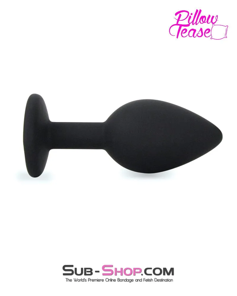 8868E      Small Silicone Butt Plug with Clear Gem Base - LAST CHANCE - Final Closeout!