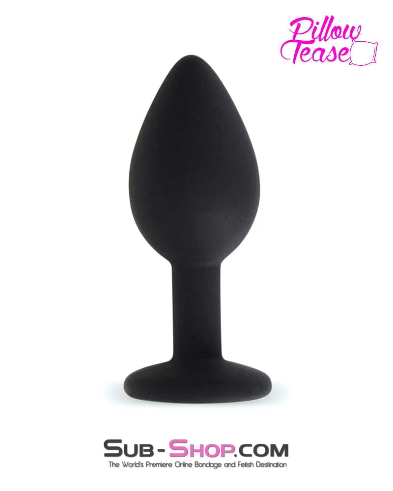 8868E      Small Silicone Butt Plug with Clear Gem Base - LAST CHANCE - Final Closeout!