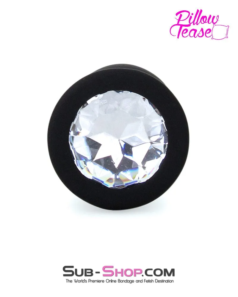 8868E      Small Silicone Butt Plug with Clear Gem Base - LAST CHANCE - Final Closeout!