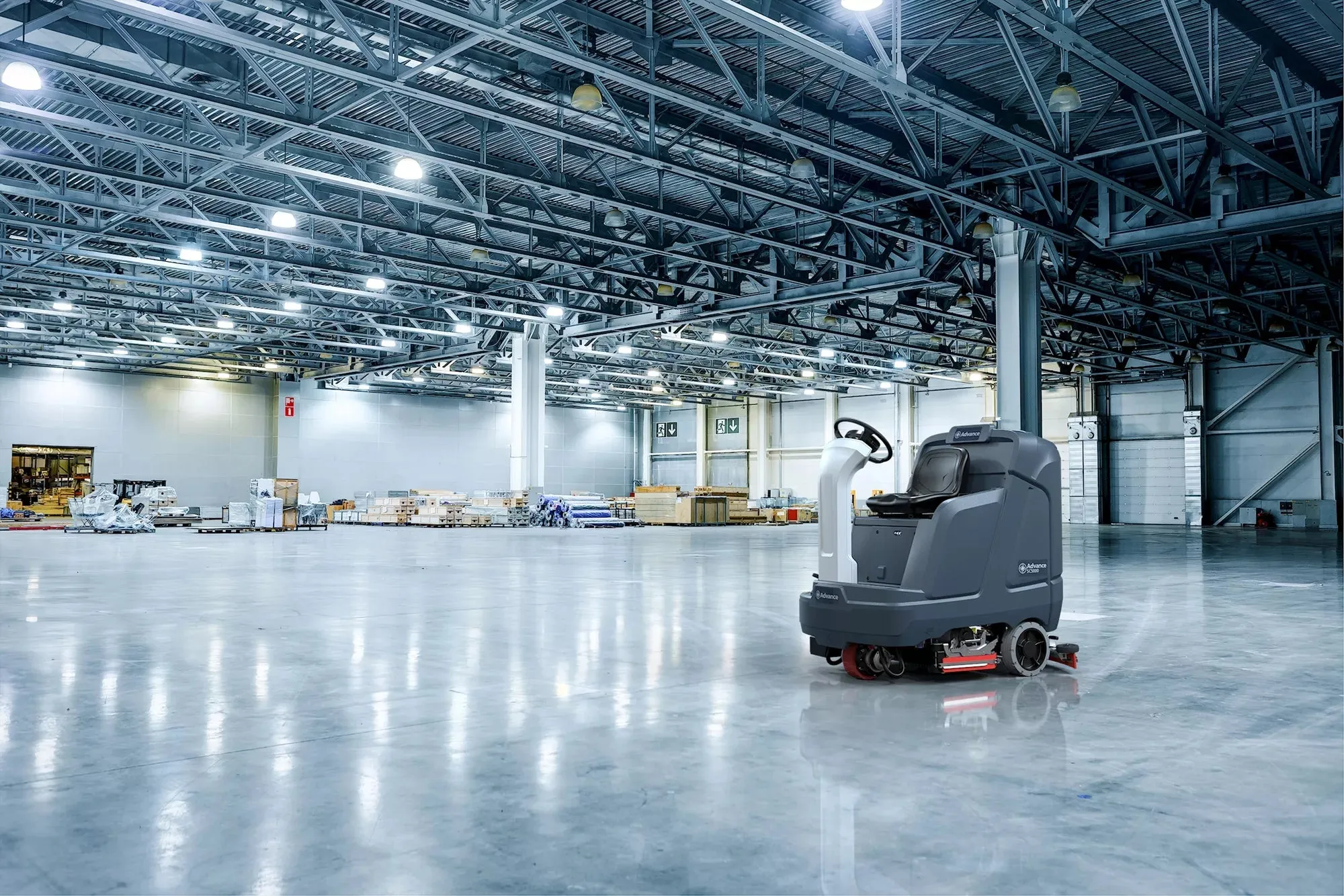 Advance SC5000, Floor Sweeper Scrubber, 32" and 36", 37 Gallon,  Battery, Ride On, Cylindrical