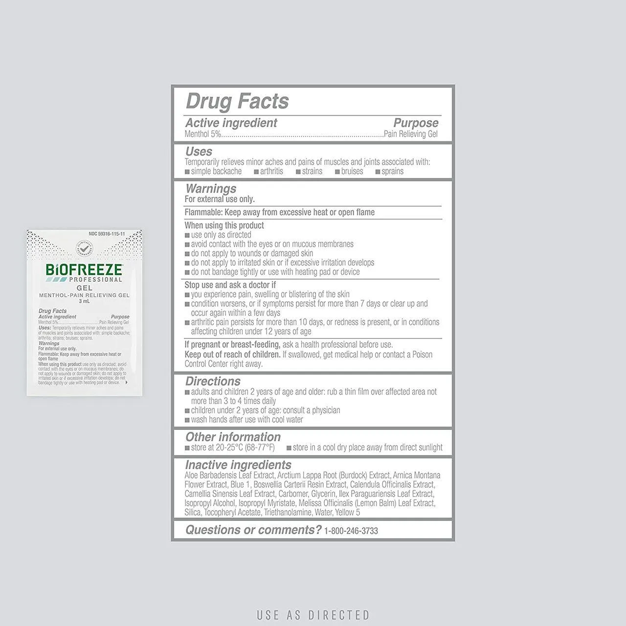 Biofreeze Professional Pain Relief Gel, Individual Packets