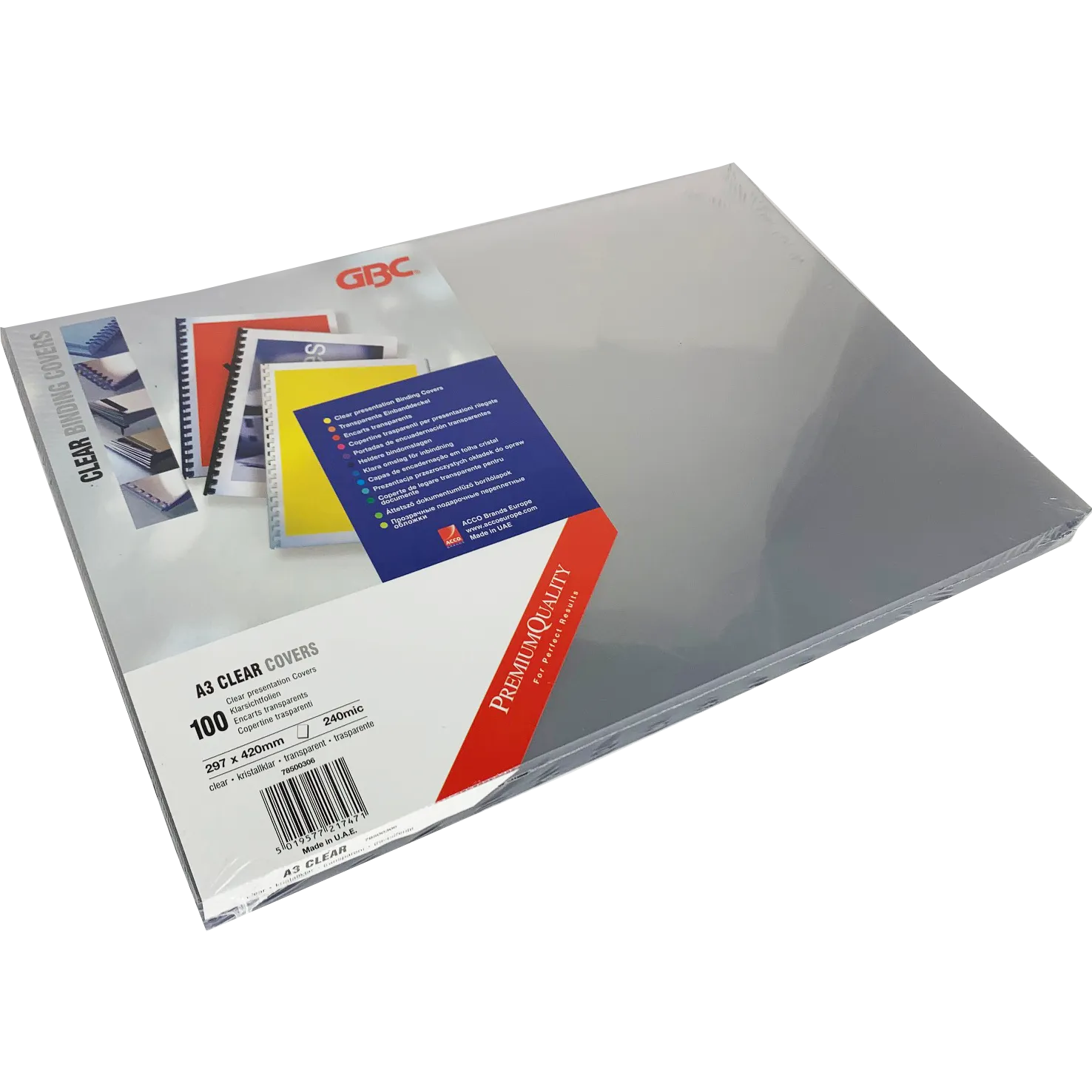 Branded Premium Quality PVC 240Micron A3 Clear Sheets (100)