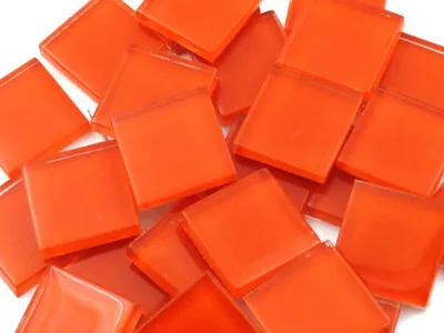 Bright Orange Crystal Glass Tiles 2cm