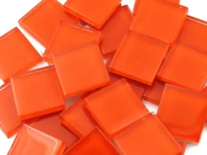 Bright Orange Crystal Glass Tiles 2cm