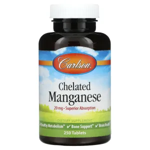 Carlson Labs, Chelated Manganese, 250 Tablets
