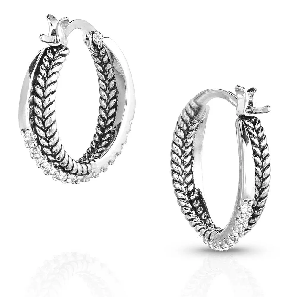 Crystal Crossover Hoop Earrings