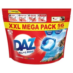 Daz All in 1 Whites & Colours Liquid Pods | 56 Wash