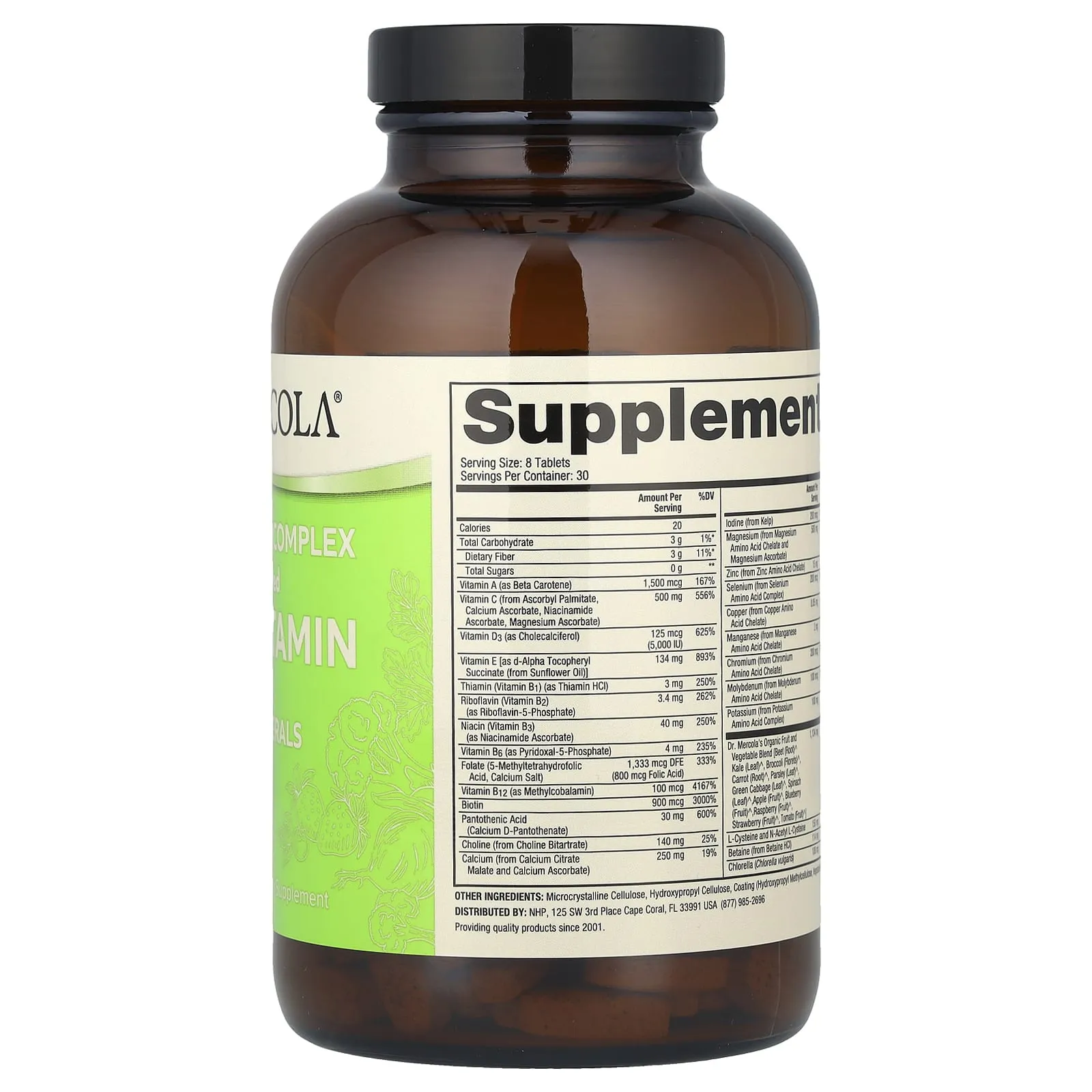 Dr. Mercola, Whole-Food Complex With Added Multivitamin Plus Vital Minerals, 240 Tablets