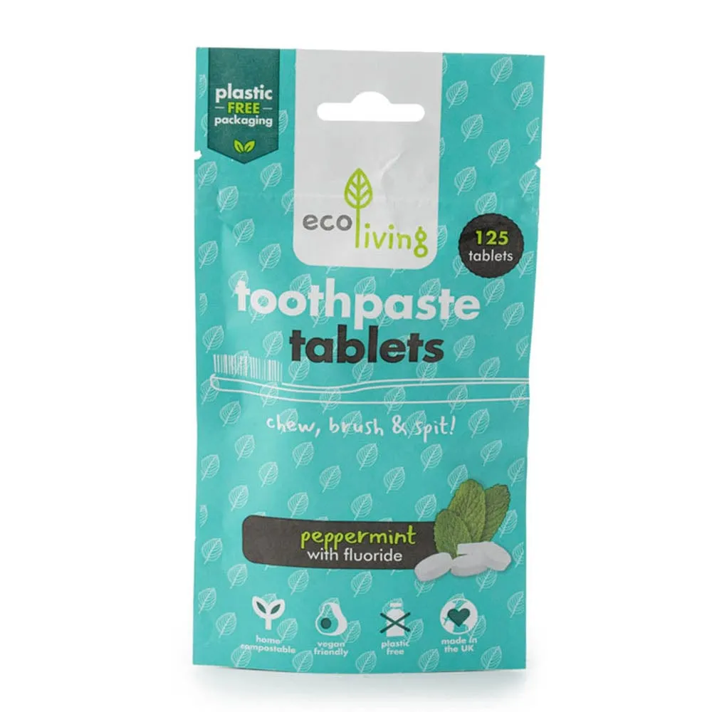 EcoLiving Toothpaste Tablets with Fluoride - Peppermint
