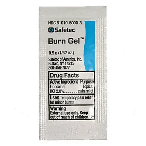 First Aid Burn Gel with 2% Lidocaine Packet, 25/box