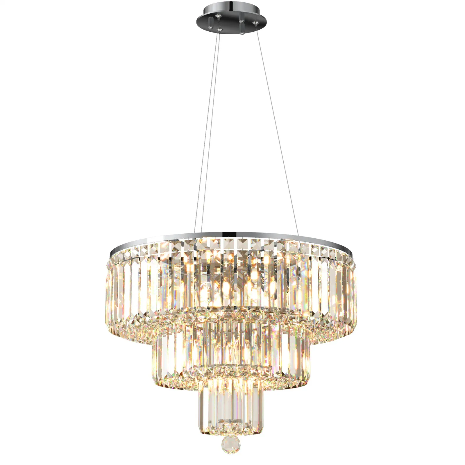 FIZAR K9 Large Contemporary Modern Crystal Chandelier Raindop Round Light Fixture E14 base