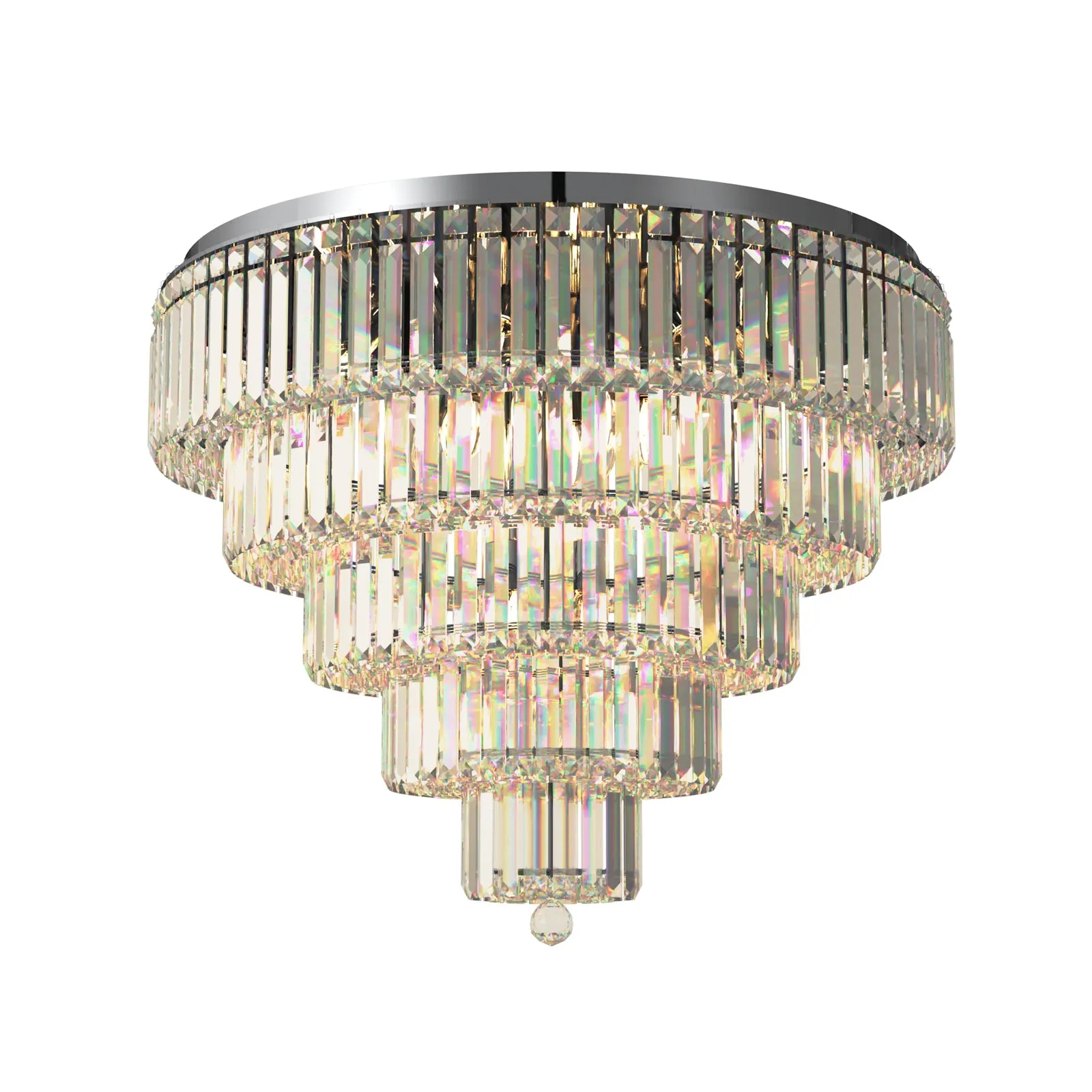 FIZAR K9 Large Contemporary Modern Crystal Chandelier Raindop Round Light Fixture E14 base