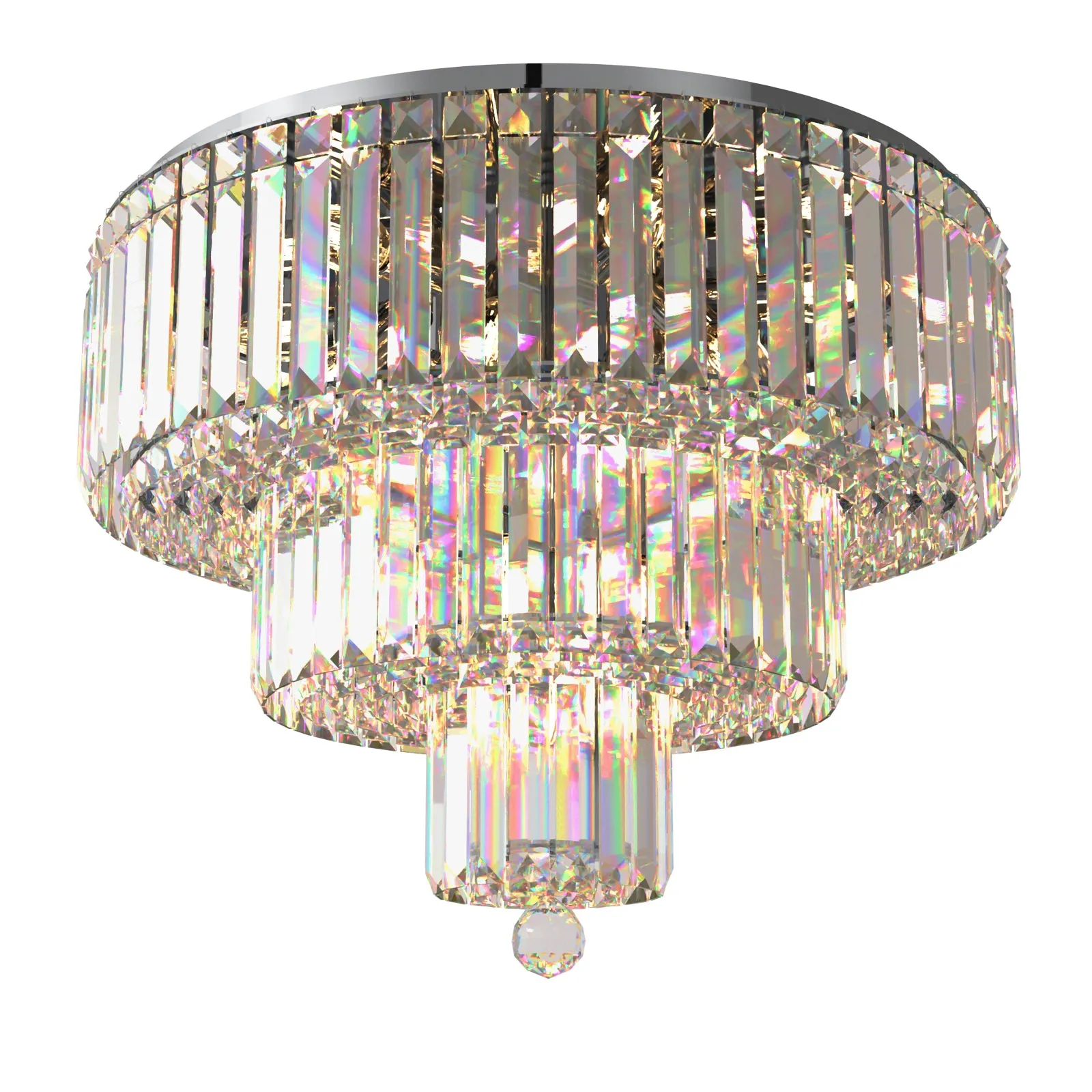 FIZAR K9 Large Contemporary Modern Crystal Chandelier Raindop Round Light Fixture E14 base