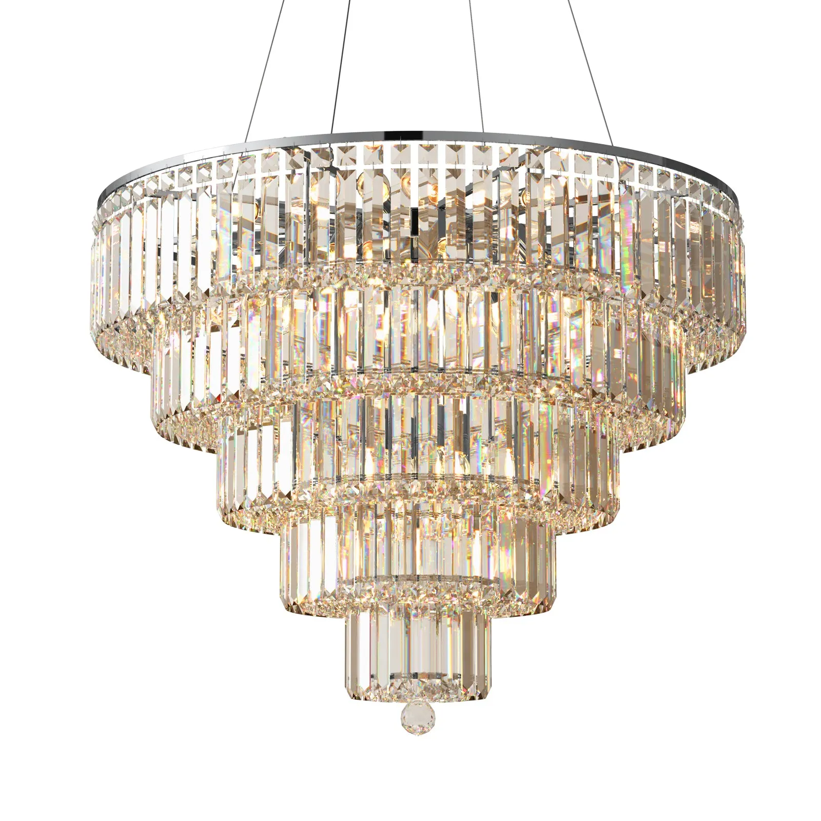 FIZAR K9 Large Contemporary Modern Crystal Chandelier Raindop Round Light Fixture E14 base