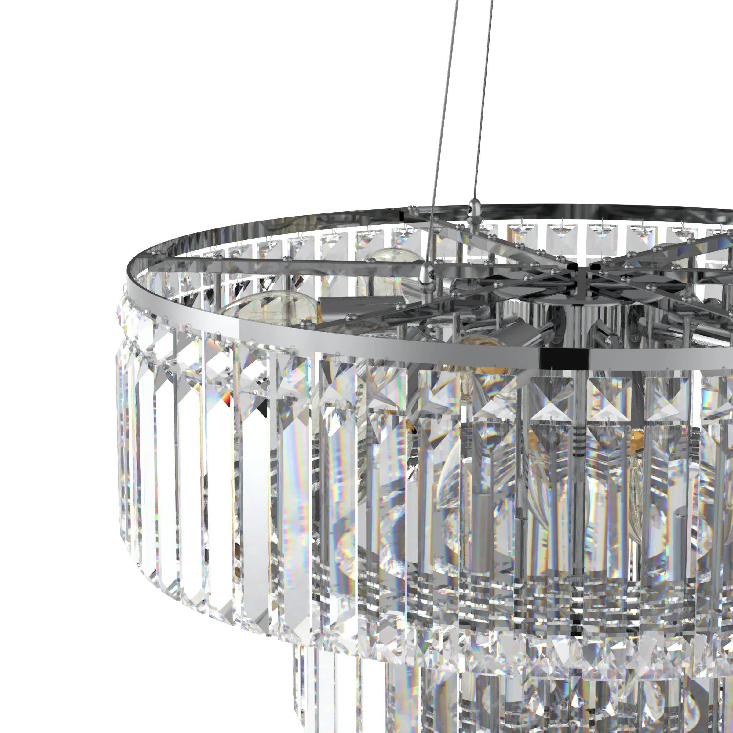 FIZAR K9 Large Contemporary Modern Crystal Chandelier Raindop Round Light Fixture E14 base