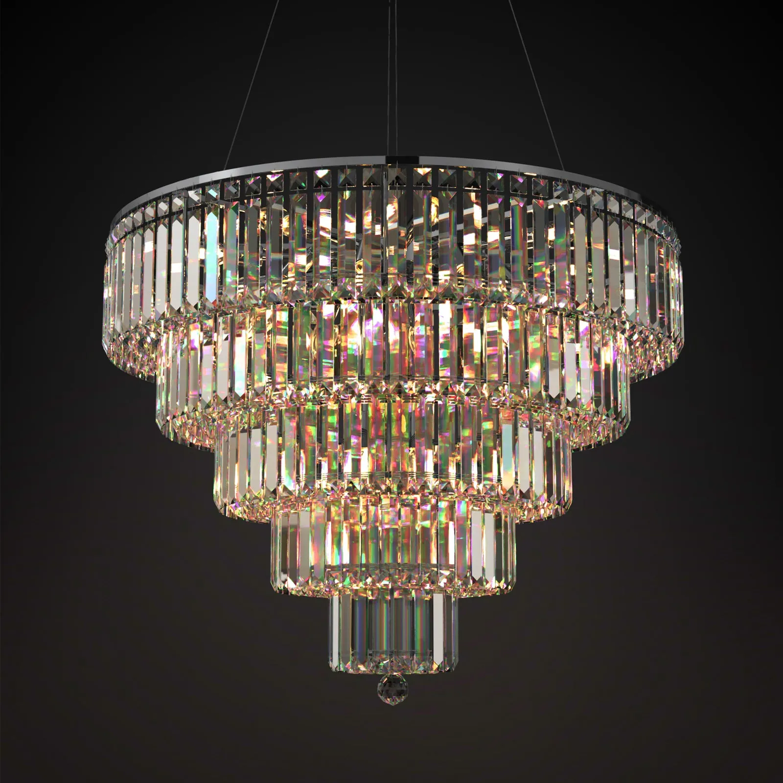FIZAR K9 Large Contemporary Modern Crystal Chandelier Raindop Round Light Fixture E14 base