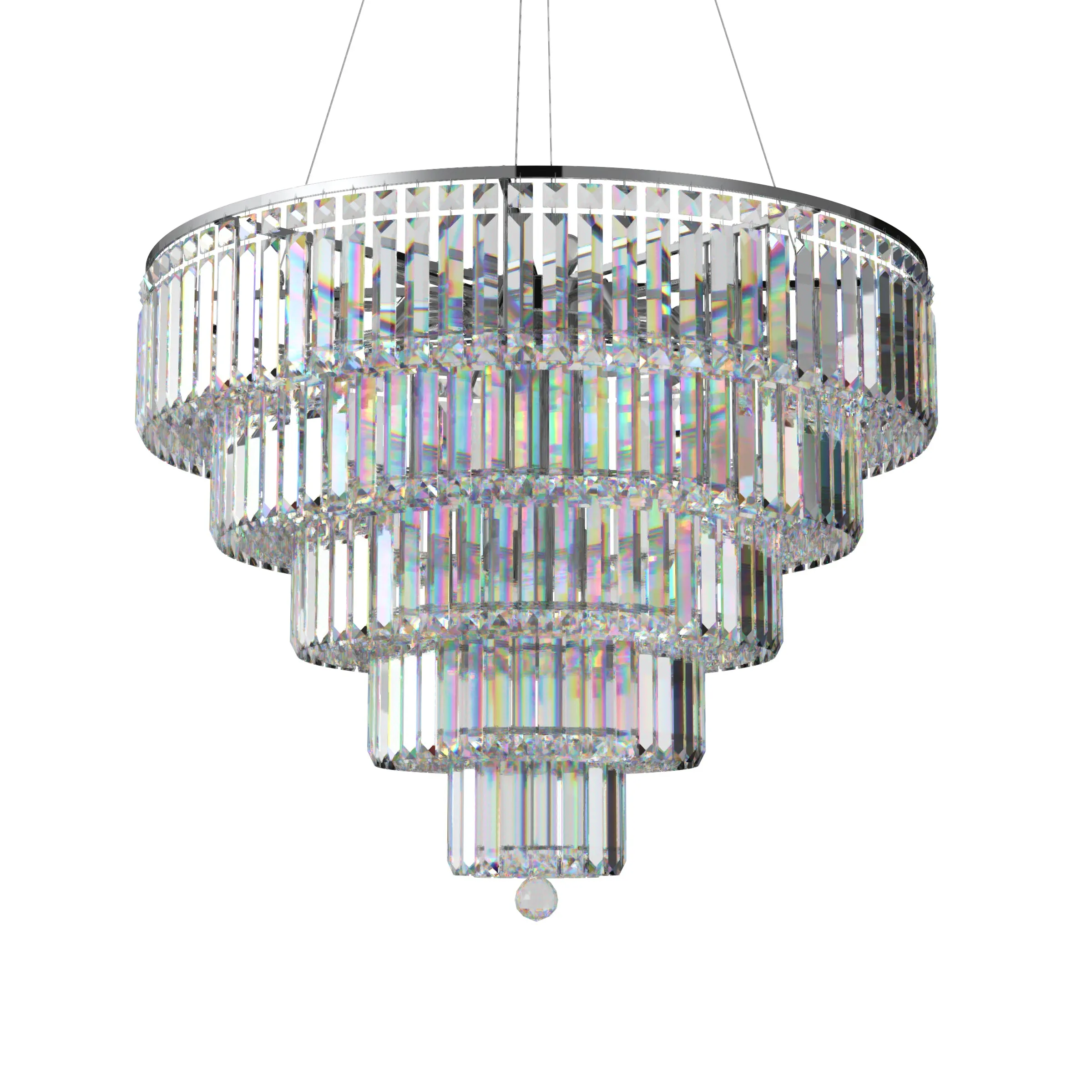 FIZAR K9 Large Contemporary Modern Crystal Chandelier Raindop Round Light Fixture E14 base