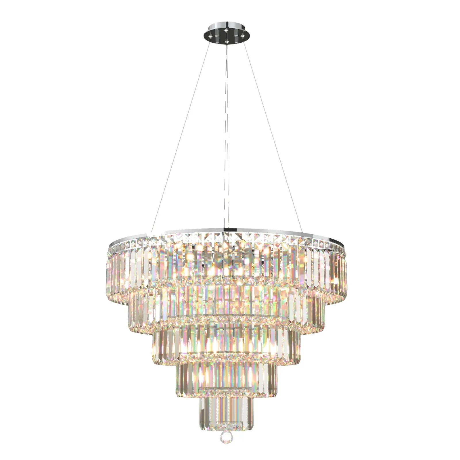 FIZAR K9 Large Contemporary Modern Crystal Chandelier Raindop Round Light Fixture E14 base
