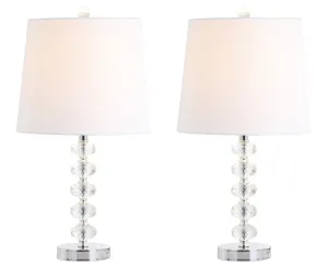 Fox 22" Glass/Metal LED Table Lamp, Set of 2