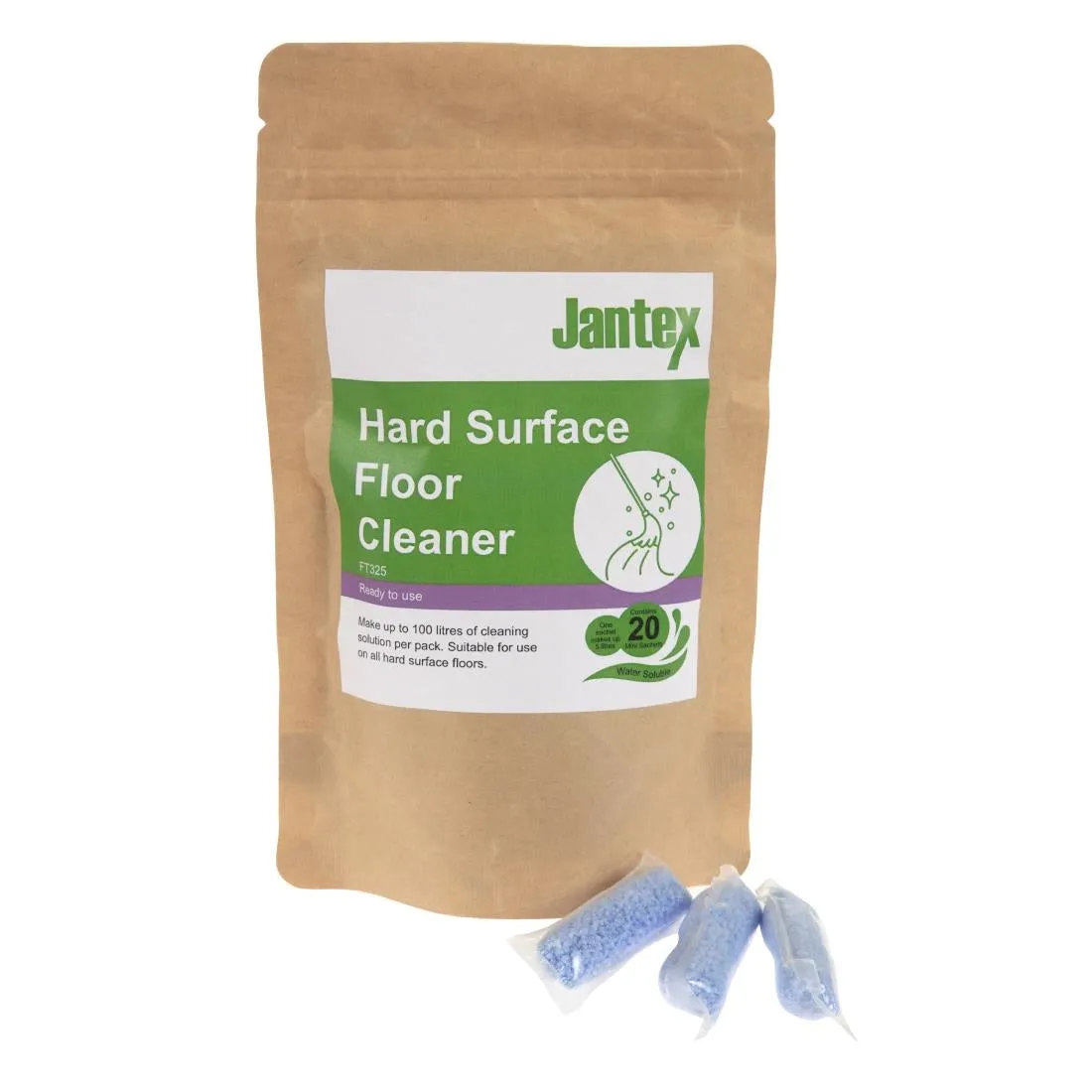 FT325 Jantex Green Hard Surface Floor Cleaner Sachets (Pack of 20)