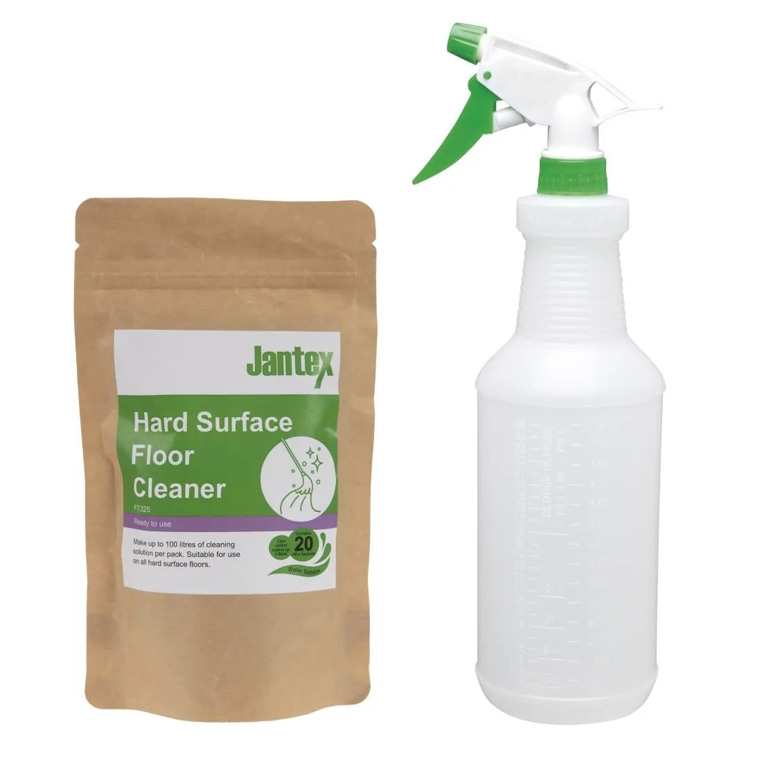 FT325 Jantex Green Hard Surface Floor Cleaner Sachets (Pack of 20)