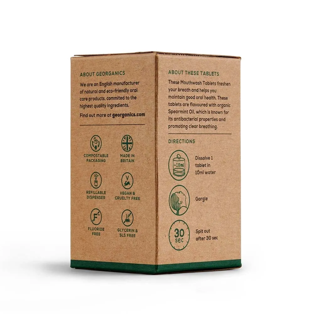 Georganics Natural Mouthwash Tablets - Spearmint 180 Tablets