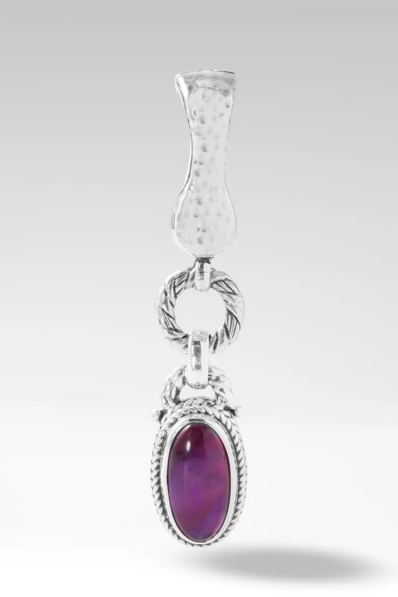 HAMMERED PURPLE ABALONE & QUARTZ TRIPLET PENDANT WITH MAGNETIC ENHANCER BAIL™
