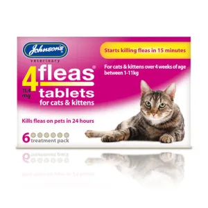 Johnsons 4fleas Tablets for Cats & Kittens 6 Tablets