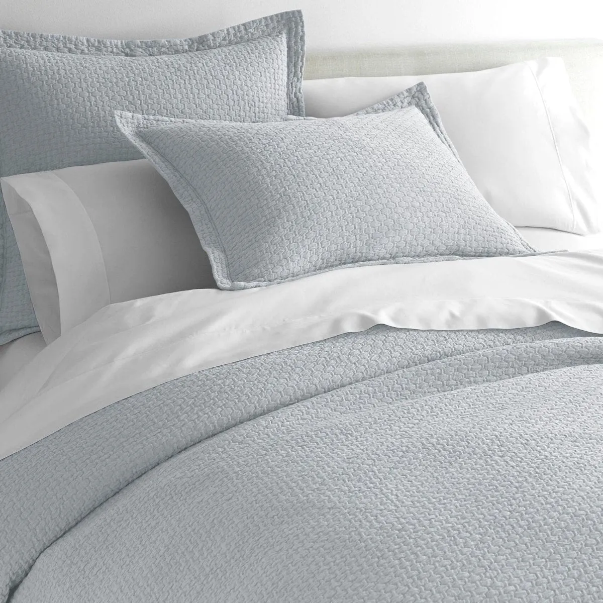 Juliet Barely Blue Matelassé Coverlets by Peacock Alley