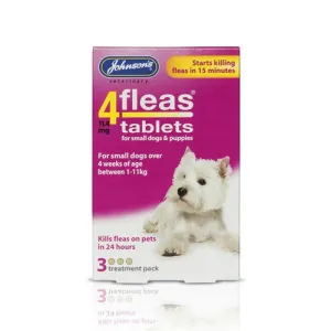 JVP 4 Fleas Tablets for Dogs and Cats (3 Tabs)