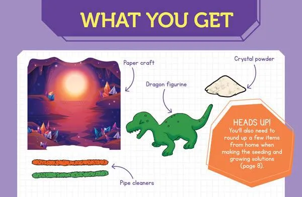 KLUTZ - GROW YOUR OWN - CRYSTAL DRAGON (Book and Craft Kit)