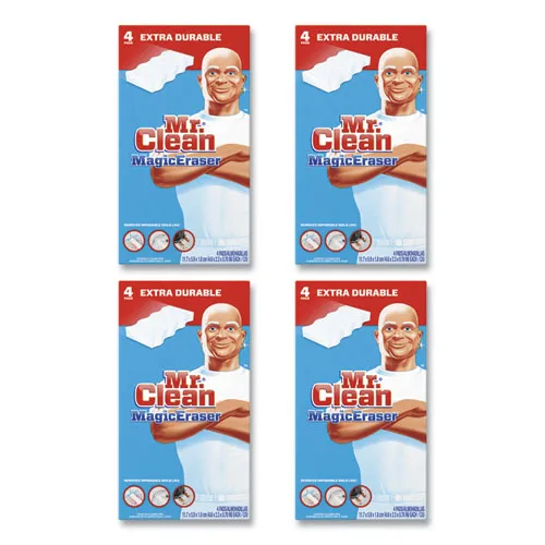 Magic Eraser Extra Durable, 4.6 X 2.4, 0.7" Thick, White, 4/box, 8 Boxes/carton