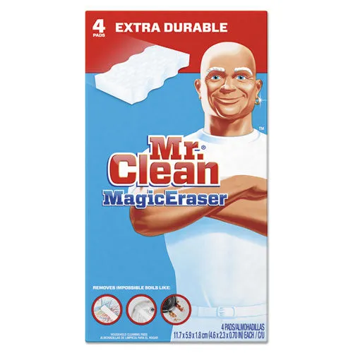 Magic Eraser Extra Durable, 4.6 X 2.4, 0.7" Thick, White, 4/box, 8 Boxes/carton