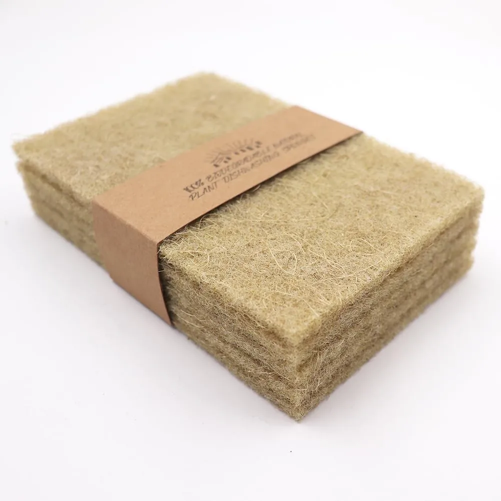 Natural Scouring Pads 10 Pack- Dish Scrubber Non-Scratch Sisal Cleaning Scrub Pads, Eco-Friendly Glass Coconut Fiber Kitchen Scrubbers for Pans and Pots, Compostable, Biodegradable (10 Pack)
