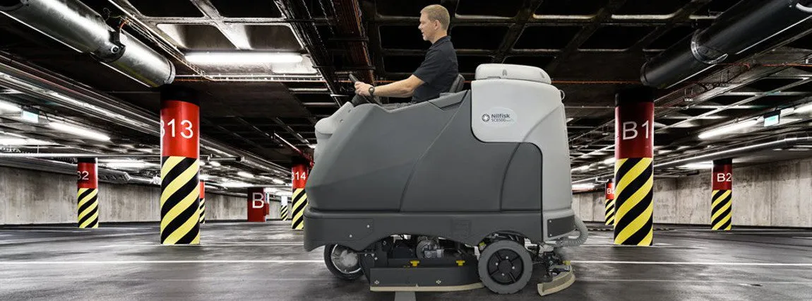 Nilfisk SC6000 910C Rider Scrubber-Drier With Cylinder Brush Deck For Rough Surfaces