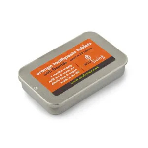 Orange Toothpaste Tablets with Refillable Tin – Eco-Friendly Oral Care