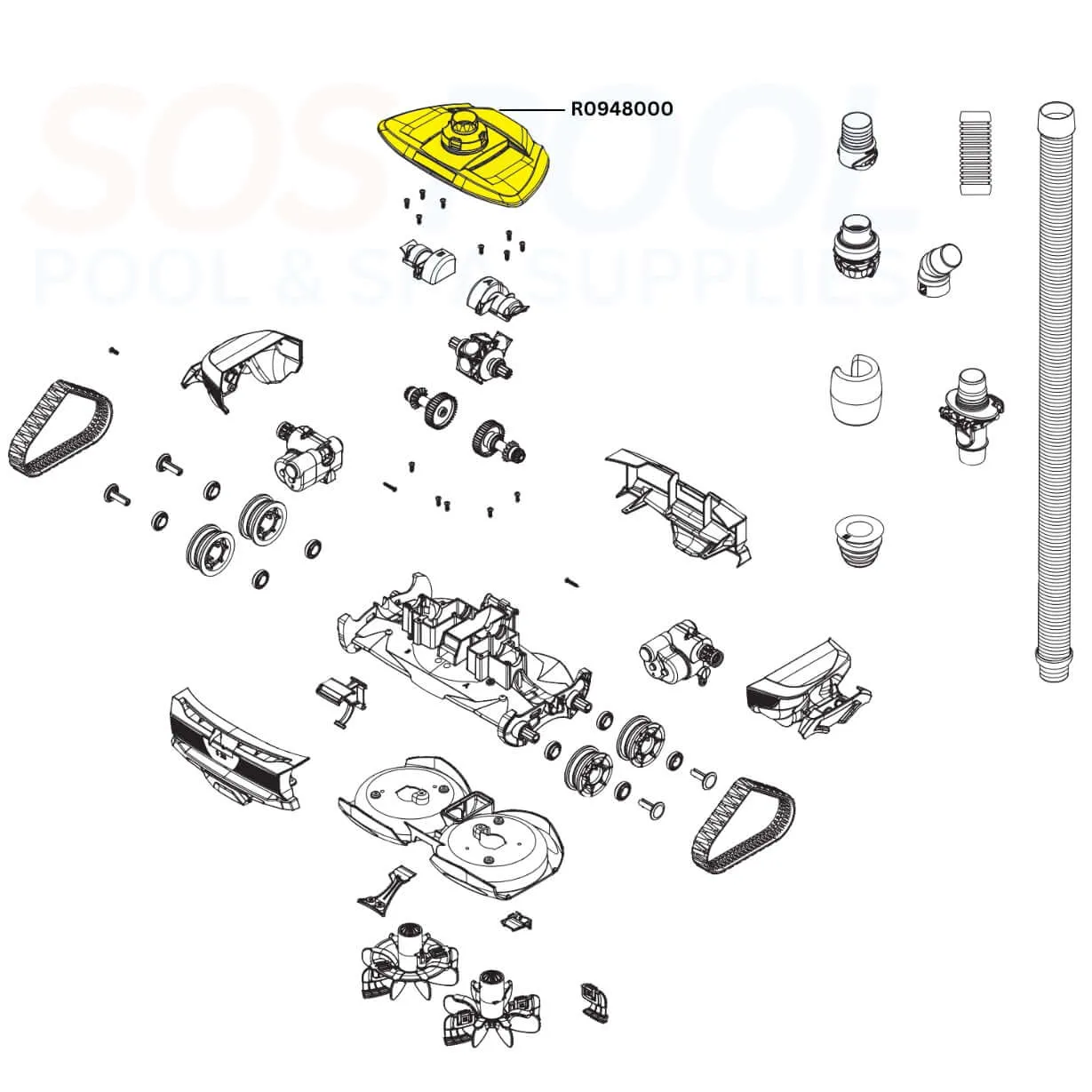 Polaris Top Cover Assembly For Atlas Cleaners | R0948000