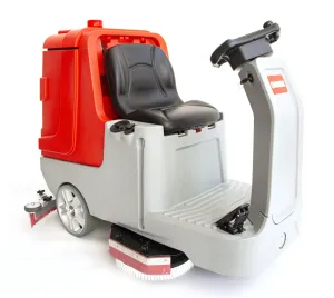 SM860 Ride-On Commercial Floor Scrubber Dryer Machine, 34" Dual Brushes, 37-Gal Sewage Tank, 80,000 Sqft/H Cleaning Efficiency