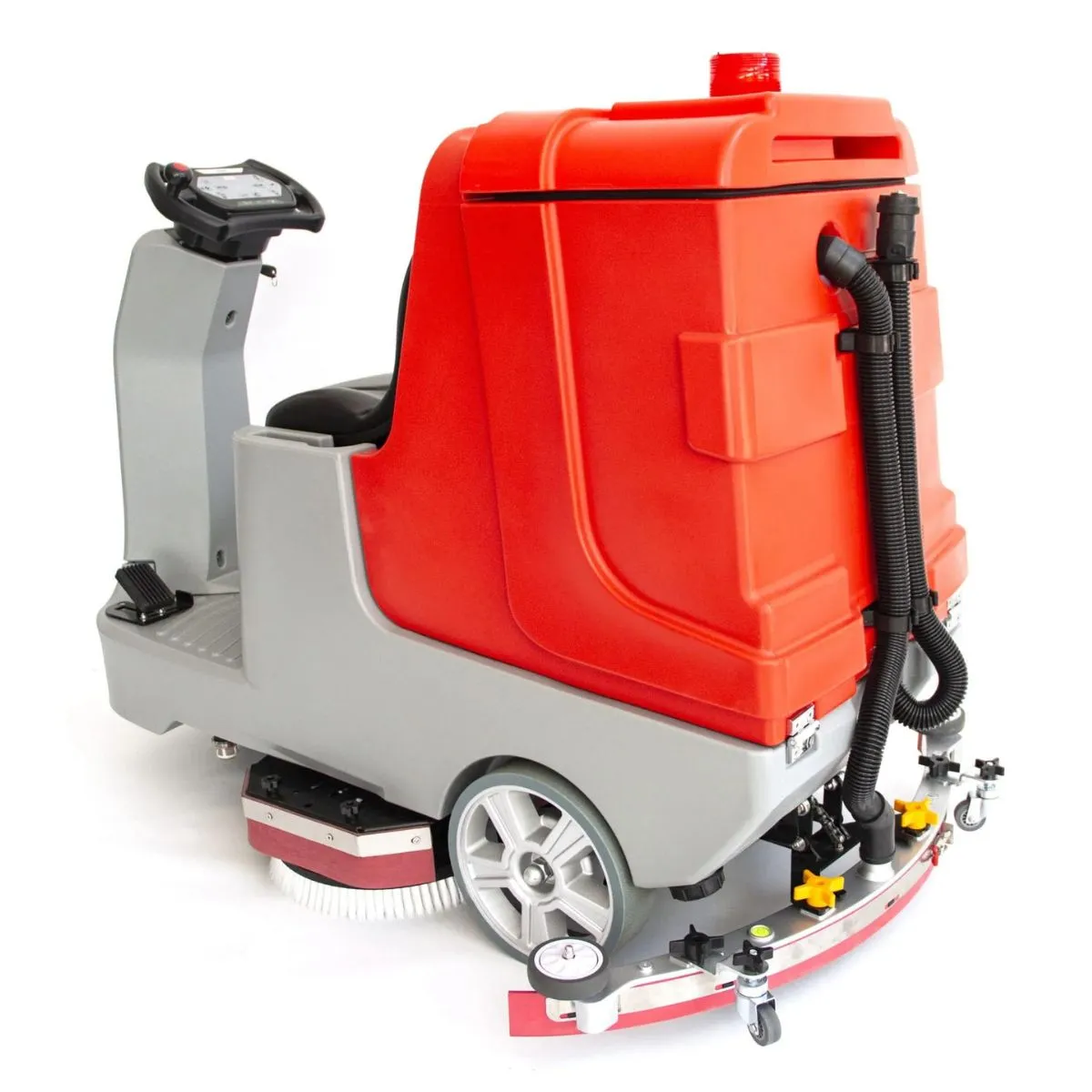 SM860 Ride-On Commercial Floor Scrubber Dryer Machine, 34" Dual Brushes, 37-Gal Sewage Tank, 80,000 Sqft/H Cleaning Efficiency