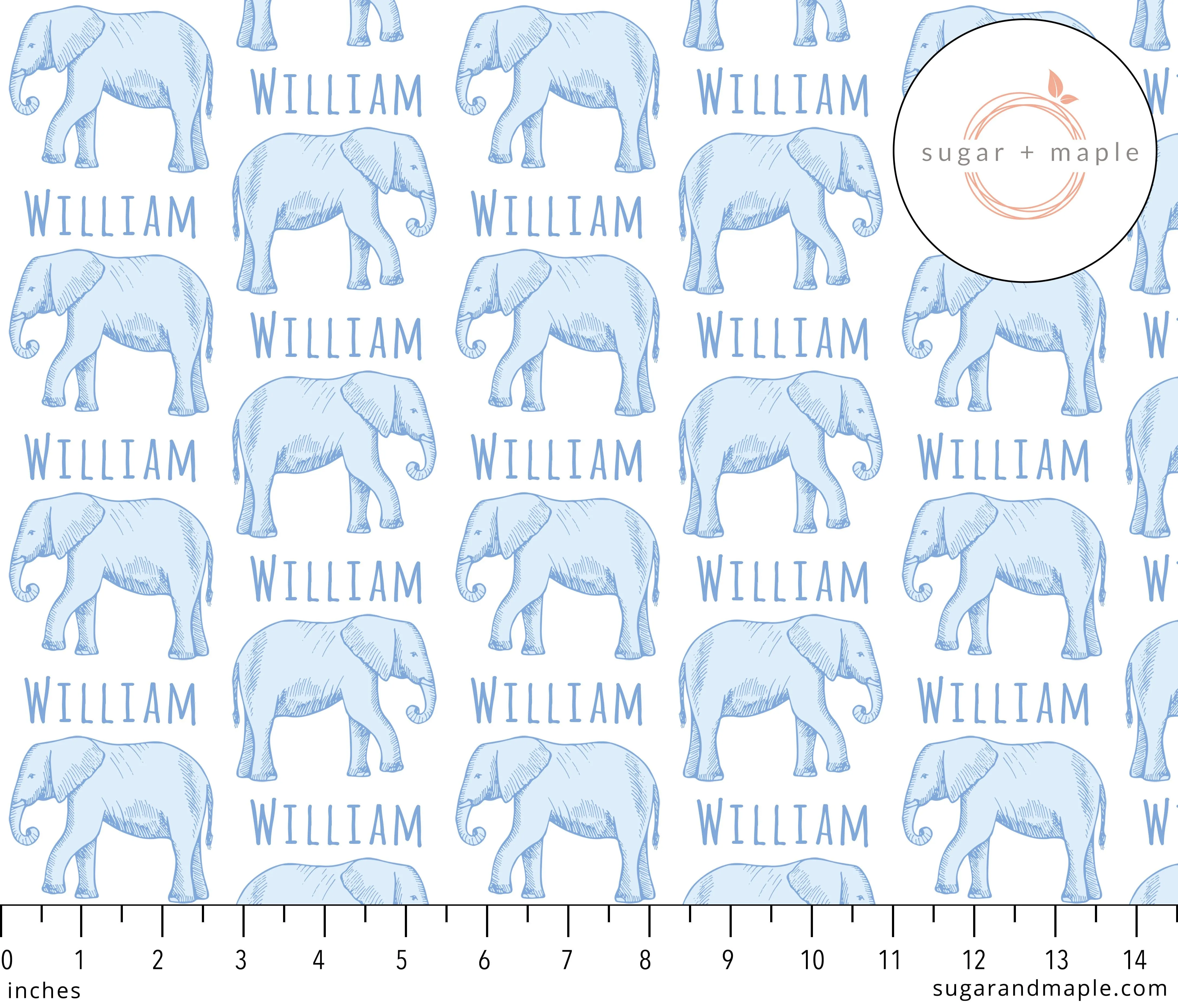 Sugar   Maple Plush Minky Fleece Personalized Blanket | Elephant