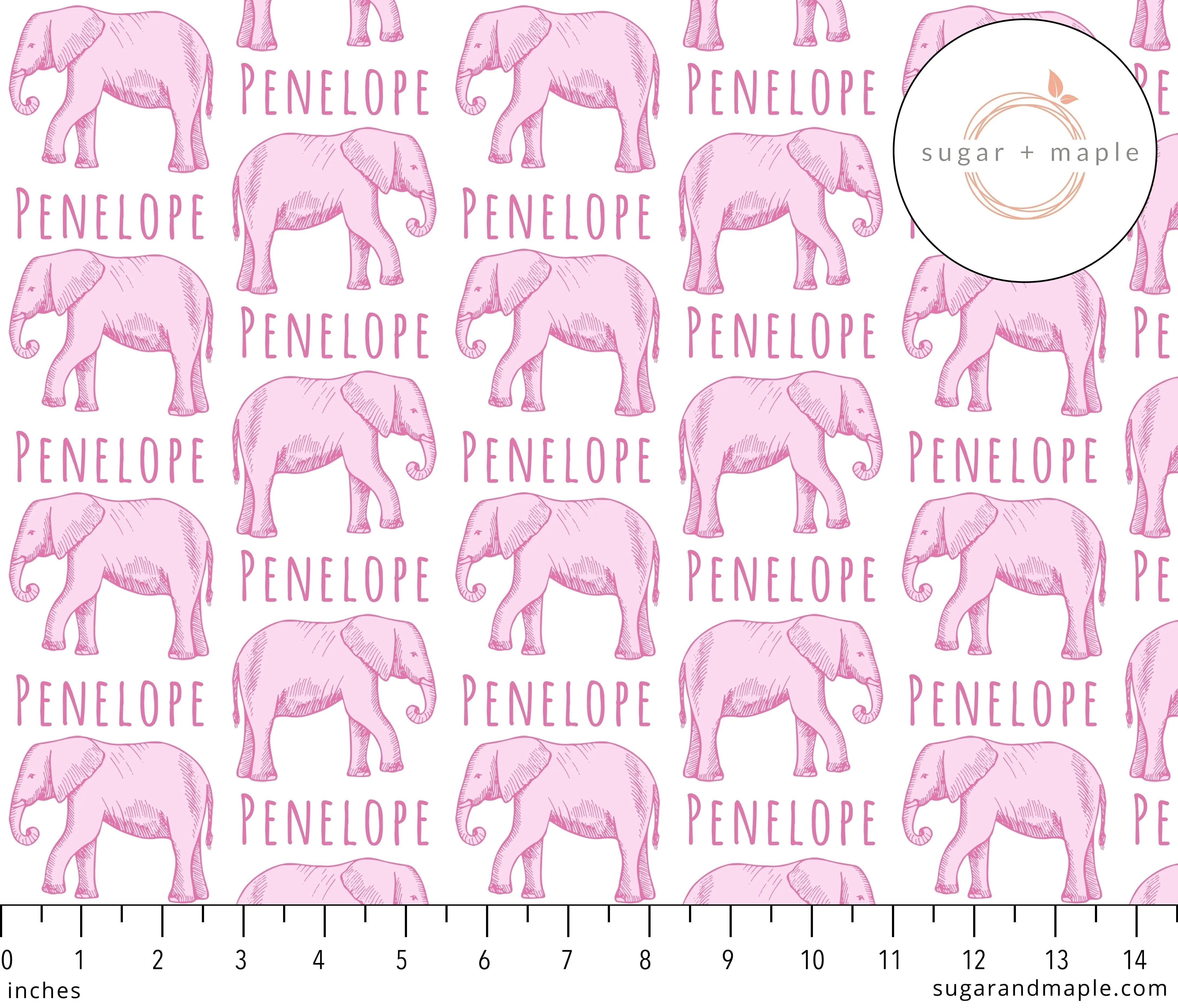 Sugar   Maple Plush Minky Fleece Personalized Blanket | Elephant