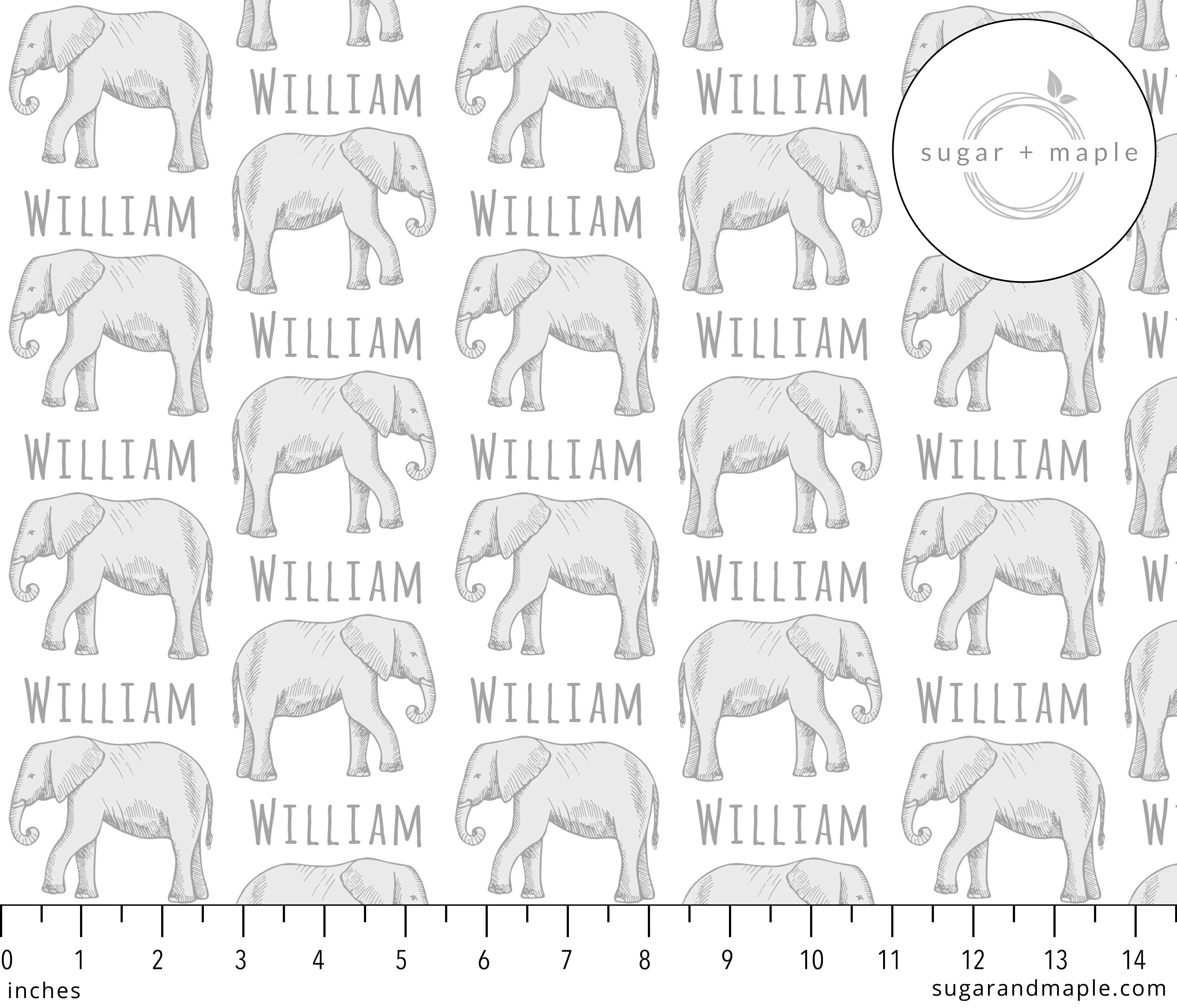 Sugar   Maple Plush Minky Fleece Personalized Blanket | Elephant