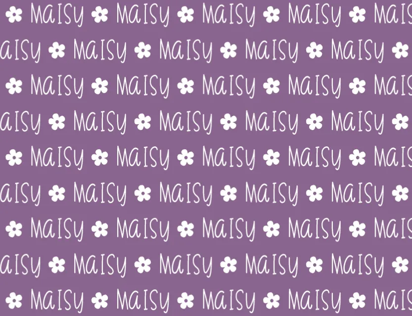 Sugar   Maple Plush Minky Fleece Personalized Blanket | Flower Icon Repeating Name