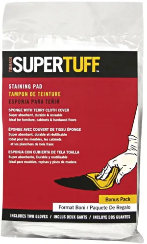 Trimaco SuperTuff 10101 Staining Pad with Gloves, 4-3/4 in L, 3-3/4 in W :EA: QUANTITY: 1