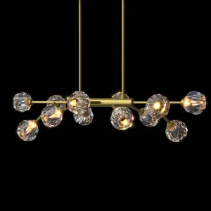 TULIM 12-Light Crystal Chandelier Aged Brass G9
