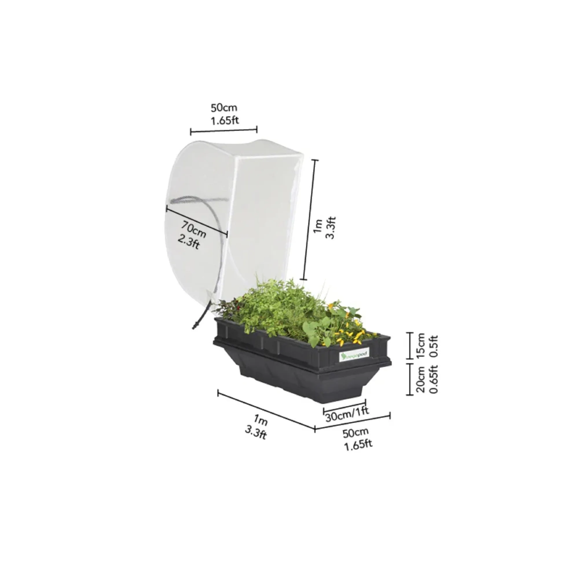 Vegepod Raised Garden Bed With Vegecover Small 0.5mx1m